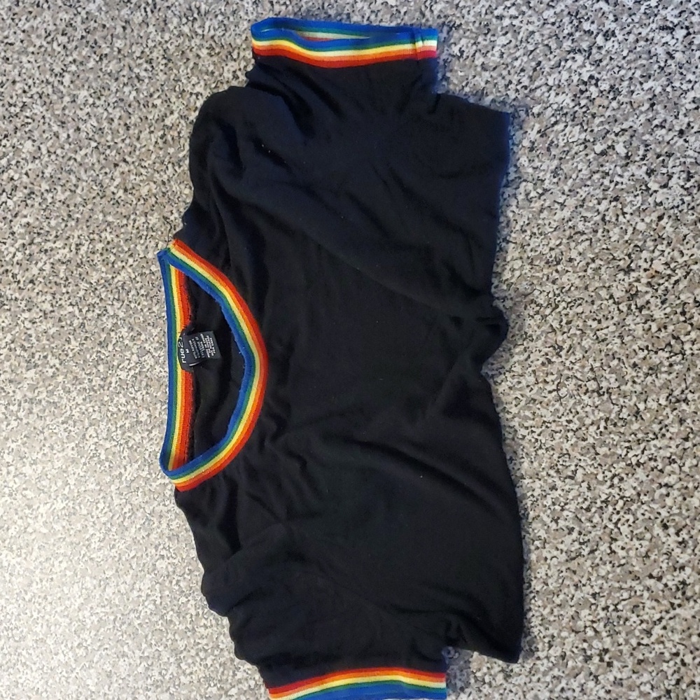 Black & Rainbow Rue21 Tee Size M